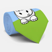 かわいい白ヒッポ ネクタイ (ロール)