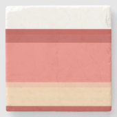 かわいい白ピンクのストライプ装飾用クッション ストーンコースター (正面)