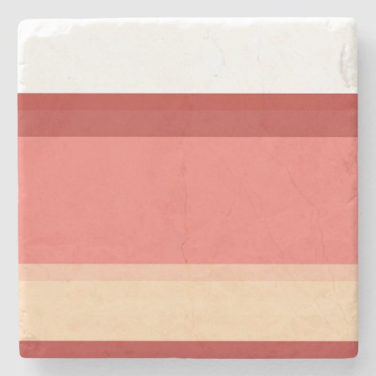 かわいい白ピンクのストライプ装飾用クッション ストーンコースター (正面)