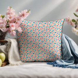 かわいい白ピンクのターコイズコンテンポラリー蝶 クッション