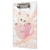 かわいい白ピンクの猫を茶碗で クリップボード (左)