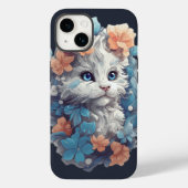 かわいい白フローラ猫 Case-Mate iPhoneケース (裏面)