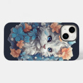 かわいい白フローラ猫 Case-Mate iPhoneケース (裏面 (横))