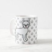 かわいい白ボクサー犬のキャラクター コーヒーマグカップ (正面左)