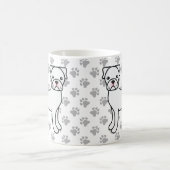 かわいい白ボクサー犬のキャラクター コーヒーマグカップ (中央)
