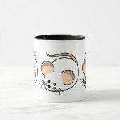 かわいい白マウスペットデザイン マグカップ (中央)