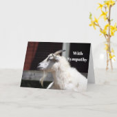 かわいい白ヤギのプロフィール写真悔やみや弔慰 カード (黄色い花)