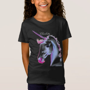 かわいい白ユニコーンAIデザイナーTシャツ Tシャツ