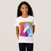 かわいい白ユニコーンAIデザイナーTシャツ Tシャツ (正面フル)