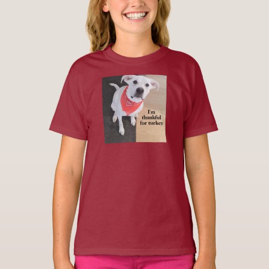かわいい白ラブラドールミックス犬感謝祭Tシャツ Tシャツ (正面)