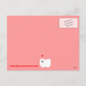 かわいい白人のポメラニア犬のバレンタインは私の物です シーズンポストカード (裏面)