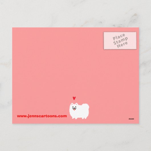 かわいい白人のポメラニア犬のバレンタインは私の物です シーズンポストカード (裏面)