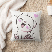 かわいい白子猫クッション クッション (ブランケット)