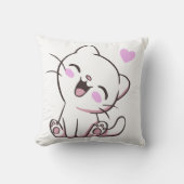 かわいい白子猫クッション クッション (正面)