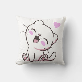 かわいい白子猫クッション クッション
