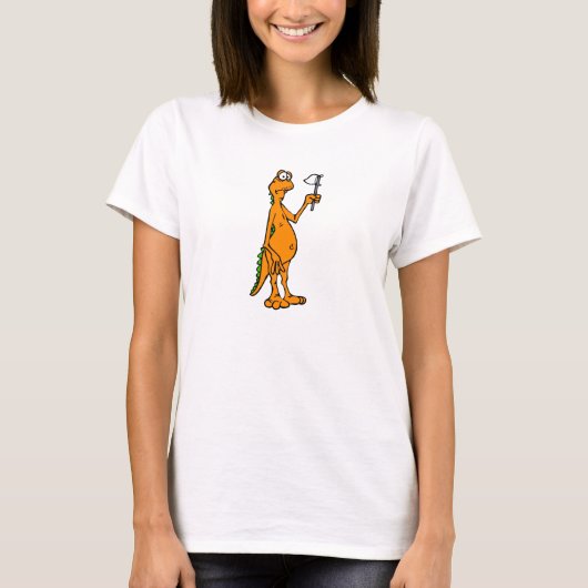 かわいい白旗が付いている間抜けで歯のないドラゴン Tシャツ (正面)