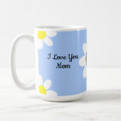 かわいい白最高のデイジーママ犬の丸い写真 コーヒーマグカップ (左)