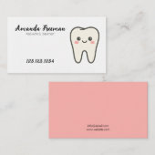 かわいい白歯小児歯科医 予約カード (正面/裏面)