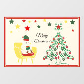 かわいい白熊メリークリスマス ウィンドウサイン (シート)