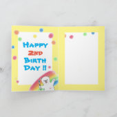 かわいい白熊 小さなアーティスト 子供用お誕生日 カード (内部)