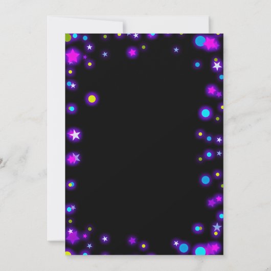 かわいい白熱ユニコーンのパーティーの誕生日の招待 招待状 (裏面)