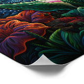 かわいい白熱［赤熱］光を放つ誕生日フラワーブーケピースリー ポスター (角)