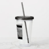 かわいい白犬が40おもしろい誕生日 アクリルタンブラー (左)