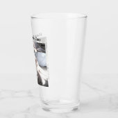 かわいい白犬のぶら下がったパパ姿の写真 タンブラーグラス (左)