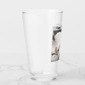 かわいい白犬のぶら下がったパパ姿の写真 タンブラーグラス (右)