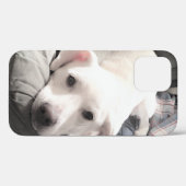 かわいい白犬のぶら下がったパパ姿の写真 Case-Mate iPhoneケース (裏面 (横))