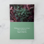 かわいい白犬のシャムロックとクローバーの写真 カード (内部)