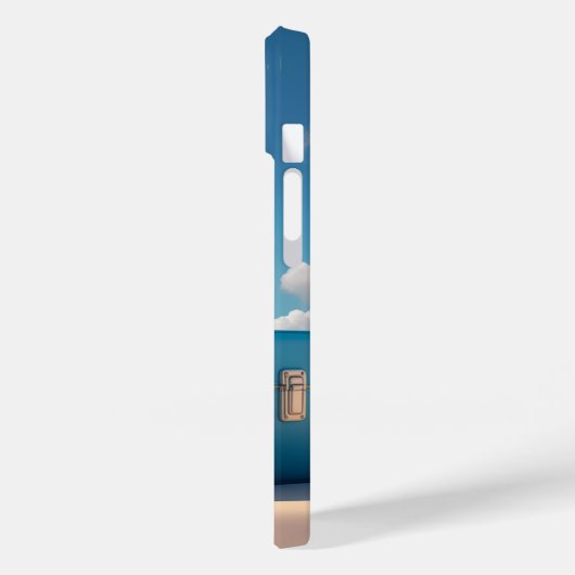 かわいい白犬の旅行スーツケーパーソナライズされたス名 Case-Mate iPhoneケース (裏面 / 左)