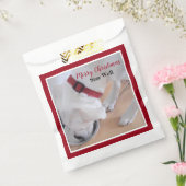 かわいい白犬の飲み水レッドクリスマス フェイバーバッグ (封をした状態)