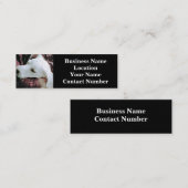 かわいい白犬の飼い主の写真:パパブラック スキニー名刺 (正面/裏面)