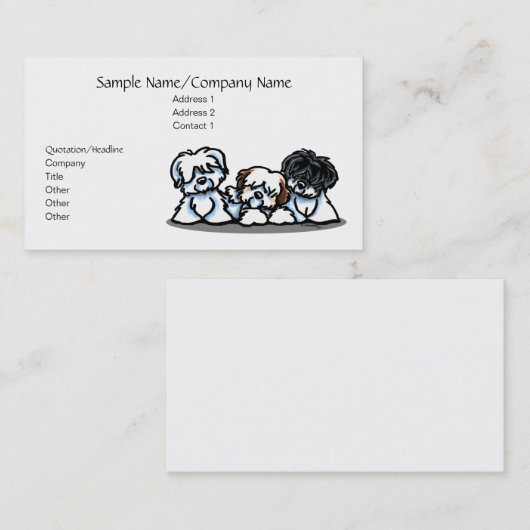 かわいい白犬ペットビジネスシンプル 名刺 (正面/裏面)