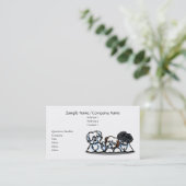 かわいい白犬ペットビジネスシンプル 名刺 (スタンド正面)