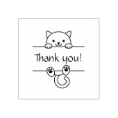 かわいい白猫ありがとう ラバースタンプ (インプリント)
