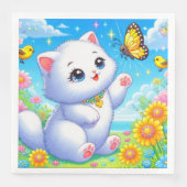 かわいい白猫が遊んでいる (正面)