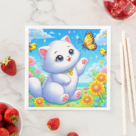 かわいい白猫が遊んでいる