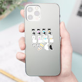 かわいい白猫とタキシード猫の画像 シール (スマートフォン)