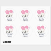 かわいい白猫ねこ寝台場 ラウンドシール (シート)