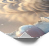 かわいい白猫のハートパーソナライズされたアート ポスター (角)