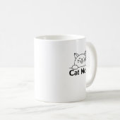 かわいい白猫のママ シンプルで面白い 女性の猫好き向け コーヒーマグカップ (正面右)