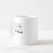 かわいい白猫のママ シンプルで面白い 女性の猫好き向け コーヒーマグカップ (正面左)