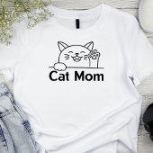 かわいい白猫のママ 簡単でおもしろい 女性の猫好き Tシャツ