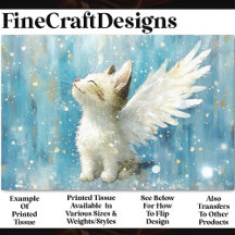 かわいい白猫の子猫と翼AV3デコパージュ