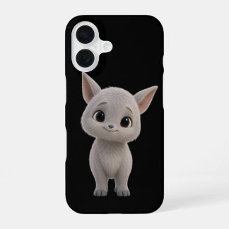 かわいい白猫の子猫アートのスマホケース iPhone 16ケース