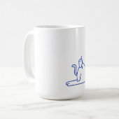 かわいい白猫の落書きキャラクター コーヒーマグカップ (正面左)