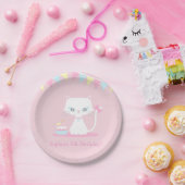 かわいい白猫の誕生日パーティーグッズ ペーパープレート (パーティー)