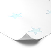 かわいい白猫の顔と星 ポスター (角)